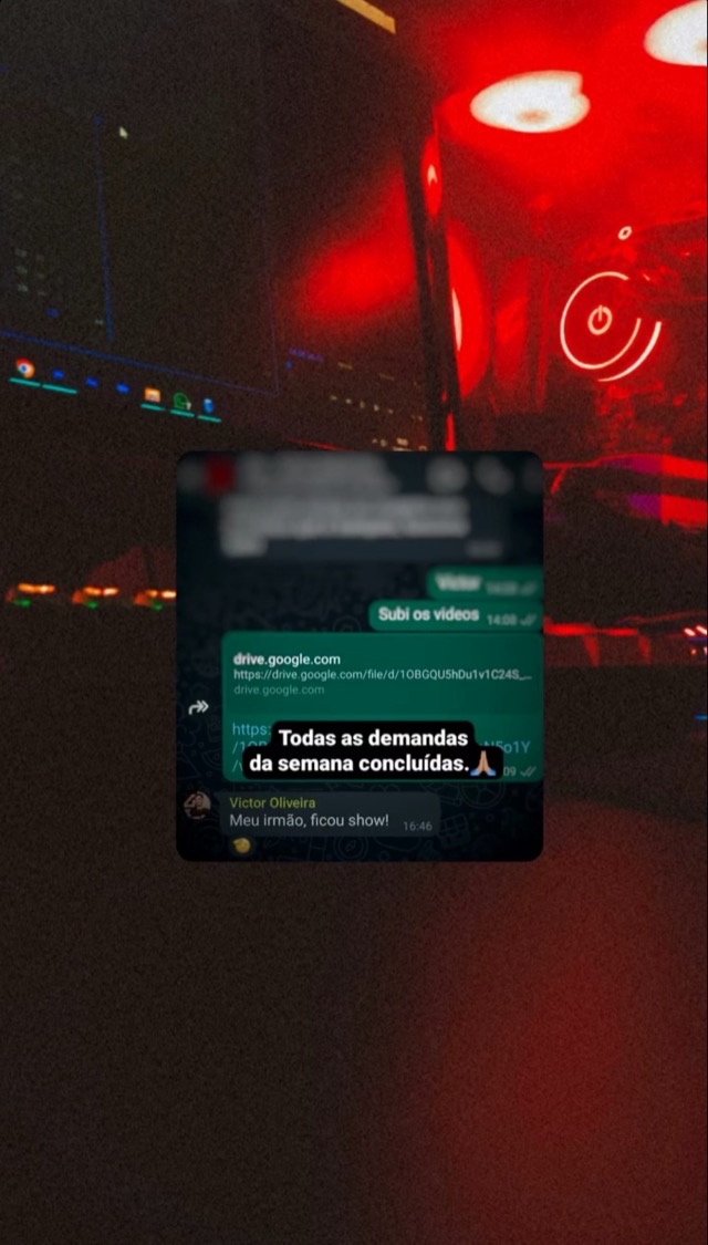 Depoimento de cliente — print 1 de 4